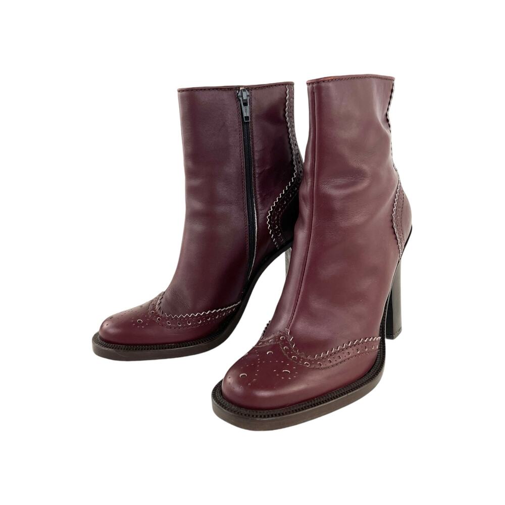 Miu Miu Vintage Western Leather Ankle Boots - Picture 1 of 8